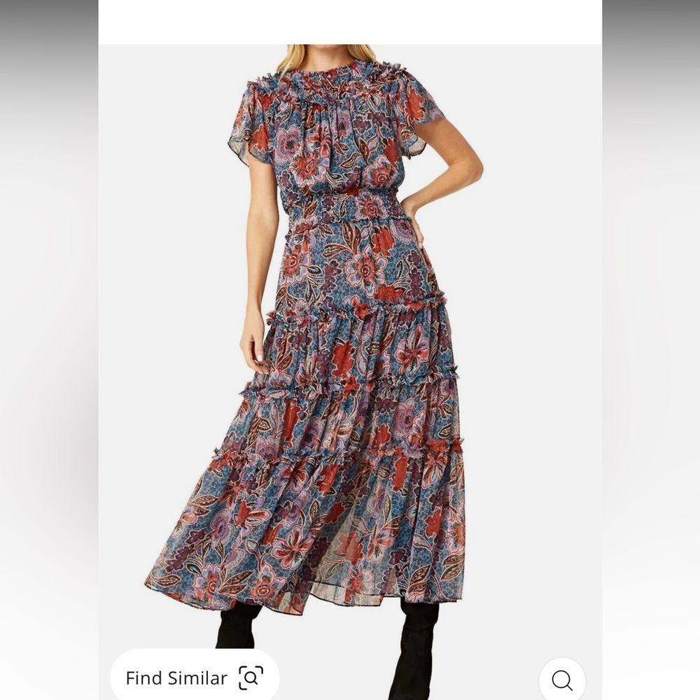 MISA LOS ANGELES 🤍 silhouette cut in a bold floral chiffon with shimmering